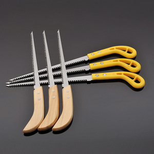 Scie à main à double poignée en bois de pin, lame en acier inoxydable, pour greffage, horticulture, mini-scie, outil de coupe de racines - Product Image 5