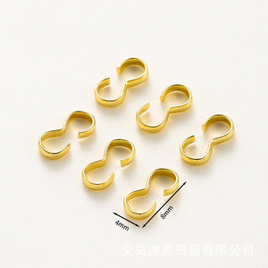 Diy Jewelry Accessories 18K Gold Plated Open 3-Shaped Buckle For <b>Bracelet</b> Making Mixed Shapes Pure <b>Copper</b> Electroplated - Product Image 3