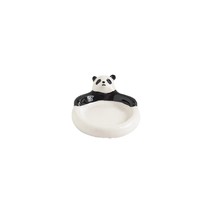Plato de cerámica blanco bonito y creativo, plato de salsa con diseño de animal Panda encantador para postres y desayunos para fiestas