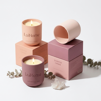 Conteneur de bougie en céramique mate nordique de luxe avec boîte d'emballage, récipient vide personnalisé pour la production de bougies parfumées