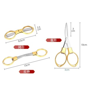 Viagem portátil Mini Tesouras Pesca Oito Tesouras Tesoura Dobrável De Aço Inoxidável para Papel String Craft Shred - Product Image 2