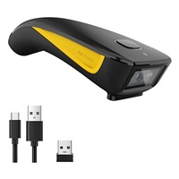 Lecteur de codes-barres 2D sans fil portable NETUM C750 avec interface USB, scanner de codes QR, pistolet de numérisation pour coursier, noir/jaune, garantie 1 an, en stock
