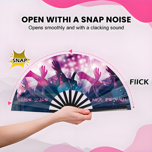 13 इंच बांस के शिल्प तह हाथ के पंखे कस्टम मुद्रित जोर से पोर्टेबल घर सजावट हेलोलीन क्रिसमस समारोह क्लासिक संगीत - Product Image 5