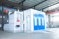 Cabine de peinture Longxiang LX2S certifiée CE avec brûleur diesel, éclairage LED et filtre haute efficacité, idéale pour les ateliers de réparation automobile