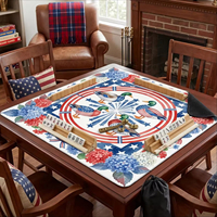 Tapis de Mahjong Patriottique Canard Colvert 31,5 po, Imprimé Floral 4ème de Juillet, Antidérapant, Réduction du Bruit, Tapis de Jeu OEM