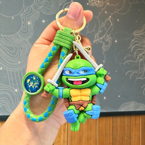 Bán Buôn Tùy Chỉnh Dễ Thương Mini Phim Hoạt Hình 3D Anime Ninja Rùa Cao Su Keychain Trẻ Em Đồ Chơi Búp Bê Silicone Xe Keychain Cho Túi Ba Lô - Product Image 3