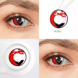 Livraison gratuite PSEYECHE Lentilles de contact Sharingan très vendues, lentilles de contact Halloween Blood Bat, lentilles de contact cosplay Lucifer - Product Image 2