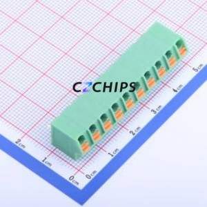 KF250NH-5.0-10P Spring Terminal Block Through hole Component (THT),P=5mm Connector 1x10P 5mm Green 10P - Product Image 1