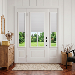 Stores alvéolaires sans cordon ZSTARR pour portes-fenêtres, occultants, en tissu blanc, écoénergétiques et insonorisants pour la maison - Product Image 1
