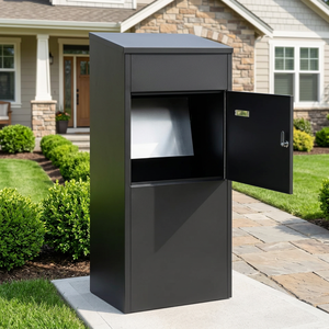 Buzón de Paquetería Metálico Impermeable para Exteriores, con 2 Llaves, Diseño Independiente, Antirrobo, Capacidad de 100L para Entrega Postal - Product Image 1