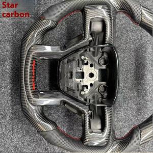 Volante de cuero de fibra de carbono de suministro de fábrica para <span class=keywords><strong>Ford</strong></span> Raptor F150 <span class=keywords><strong>Focus</strong></span> y Mustang accesorio de coche de comercio transfronterizo - Product Image 4