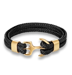 <span class=keywords><strong>Bracelet</strong></span> d'ancre pour hommes en acier inoxydable 316L 2025 bijoux fins <span class=keywords><strong>Bracelet</strong></span> en <span class=keywords><strong>cuir</strong></span> véritable pour hommes personnalisés pour cadeaux de noël - Product Image 2