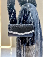 Pochettes élégantes 2026 pour femmes – Sacs de soirée plissés avec chaîne amovible, sacs de fête scintillants, sacs à main formels pour dames