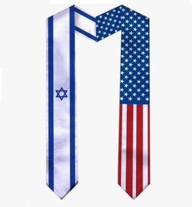 <strong>Custom</strong> Design Israel <strong>United</strong> States Flag Unisex Graduation Sash Ribbon Eco-Friendly Sweet Brand High Quality Polyester Material - Product Image 1