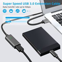 5M 10M 15M gris 5Gbps USB 3.0 câble d'extension cordon Type A mâle à Type A femelle avec amplificateur de Signal