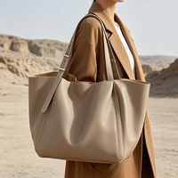 Sac fourre-tout de luxe en cuir de vachette marron brillant pour femme, sac à bandoulière, sac de bureau, sac de shopping, fournisseur d'usine avec logo personnalisé