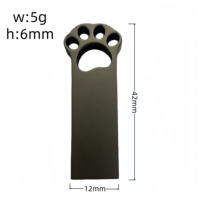 Clé USB en métal en forme de patte de chat, logo personnalisé, 32 Go, 64 Go, 128 Go, haute vitesse, étanche, vente en gros