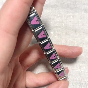 Nouveaux breloques italiennes en acier inoxydable, lettres initiales roses, breloques italiennes en vrac pour bracelet - Product Image 2