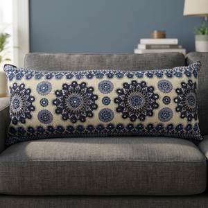 Handmade Embroidered Floral Cotton Customizable Pillow <b>Cover</b> Soft Living Room Decor Unique Home Christmas Decoration Gifts - Product Image 2