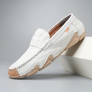 Zapatos de Conducir para Hombre, de Cuero Genuino, de Caña Baja, Sin Cordones, Cómodos, Hechos a Mano, Modernos, con Suela Suave, Tipo Mocasín - Product Image 3