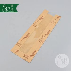 Bolsa de Papel Kraft Marrón y Blanca con Logotipo Personalizado, Bolsa de Papel para Baguette Francesa con Ventana, Bolsa de Papel Antigrasa para Envolver Pan Francés - Product Image 3