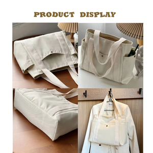 Canvas Tote Túi cho phụ nữ thiết kế Techno thị trường biểu tượng tùy chỉnh xử lý lớn mua sắm Canvas Tote Túi - Product Image 3