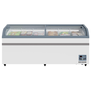 Congelador comercial tipo isla con vidrio curvo deslizante de 78 pulgadas para exhibición de alimentos congelados en comercios minoristas. - Product Image 6