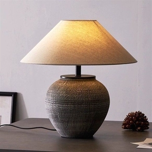 Lampe de table de style Wabi-Sabi, de chevet, <span class=keywords><strong>en</strong></span> pot de <span class=keywords><strong>terre</strong></span> <span class=keywords><strong>cuite</strong></span> rétro, artistique et pour salon de thé, espace de vie d'hôtesse - Product Image 4