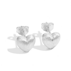Dylam Stylish Minimalist Women <b>Fine</b> Jewelry Hypoallergenic S925 Silver 18K Gold Wire Texture Heart Shape <b>Stud</b> <b>Earrings</b> - Product Image 1