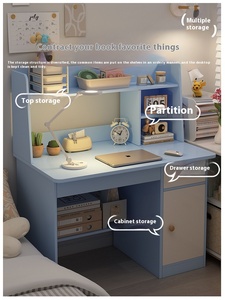 Piccolo studente scrivania con libreria integrata Desktop scrivania da Computer comodino per uso domestico per camere da letto appartamento - Product Image 3