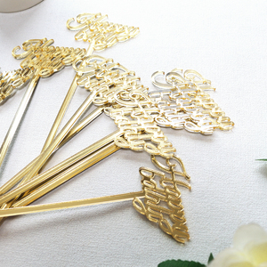 Agitatori per Cocktail <span class=keywords><strong>eleganti</strong></span> in acrilico a specchio oro con Design elegante per accessori per bevande per eventi - Product Image 5