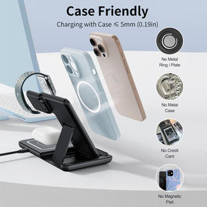 Venta Directa de Fábrica, Cargador Inalámbrico 3 en 1 de 15W con Carga Rápida para iPhone, Reloj, Airpods, Teléfono Móvil, Auriculares, Tipo C, Carga Segura - Product Image 4