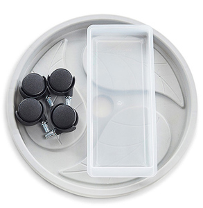 Oem K233 <span class=keywords><strong>Plateau</strong></span> de transport <span class=keywords><strong>à</strong></span> <span class=keywords><strong>roulettes</strong></span> en plastique, grand, carré, blanc-gris, durable <span class=keywords><strong>pour</strong></span> l'extérieur, <span class=keywords><strong>pour</strong></span> pots de fleurs - Product Image 2