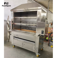 Machine à rôtir au charbon de bois rotative automatique brésilienne/LGP gaz Shawarma viande Barbecue poêle/chauffage électrique Doner Kebab BBQ