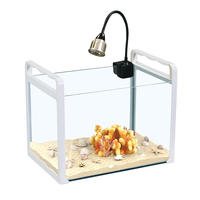 Aquarium carré en verre avec éclairage LED multifonctionnel, table basse pour la maison, aquarium pour salon, patio, utilisation en extérieur, emballage en boîte, 100W