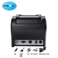 Zywell shopify imprimante de reçus amazon, offre spéciale ZY307 imprimante thermique 80mm pos avec papier adaptateur