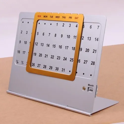 Custom Desktop Aluminium Kalender Voor Promotie Geschenken