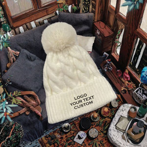 หมวกบีนนี่ไหมพรมปักลายสำหรับฤดูหนาวแบบยูนิเซ็กซ์ หมวกบีนนี่อะคริลิค ปักโลโก้ หมวกปักโลโก้แบบกำหนดเอง หมวกบีนนี่แบบกำหนดเอง - Product Image 3