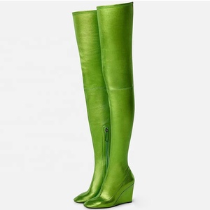 2022 Long Fashion Shoes Over Knee High Heel <b>Boots</b> Solid Wedge Heel Thigh High Women <b>Boots</b> Outdoor Sexy - Product Image 4
