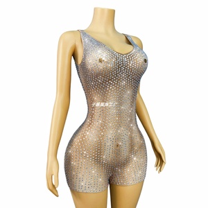 Robe de danse de scène pour femmes Novance avec strass, 100% polyester, maille pour spectacles de fête pour adultes - Product Image 3