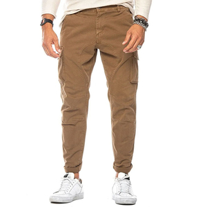 Pantalon cargo décontracté pour homme, style utilitaire, en coton, multi-poches, coupe ample, pantalon cargo pour homme, pour l'extérieur - Product Image 3
