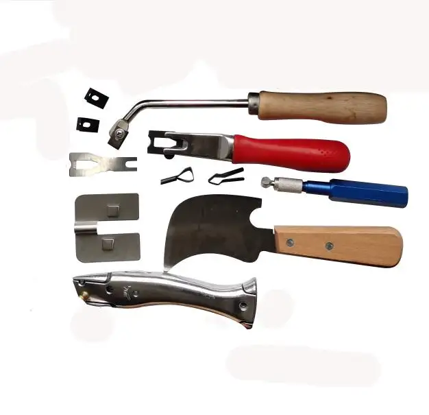 Groover Multi tangan dengan pisau bulan Crescenta dan pipa las PVC vinil Kit las lantai, alat instalasi lantai (9 Item)