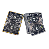 Cartes de poker personnalisées avec estampage à chaud doré, impression classique, noyau noir, cartes de poker personnalisées, cartes magiques et boîte