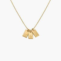 Collar con Inicial Dorada al por Mayor, Collar Minimalista para Mujer con Nombre Personalizado Grabado, Cadena con Caja, Joyería de Moda, Aretes
