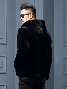 <span class=keywords><strong>Cappotto</strong></span> Corto da <span class=keywords><strong>Uomo</strong></span> in <span class=keywords><strong>Visone</strong></span> 2025 con Cerniera e Cappuccio, Nuova Giacca Invernale in Pelliccia di <span class=keywords><strong>Visone</strong></span> - Product Image 3
