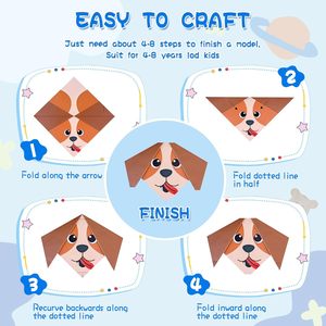 Kit de papier <span class=keywords><strong>origami</strong></span> 6x6 avec 40 motifs colorés pour enfants, avec manuel d'accompagnement, papiers carrés, pliage de papier <span class=keywords><strong>origami</strong></span> - Product Image 4