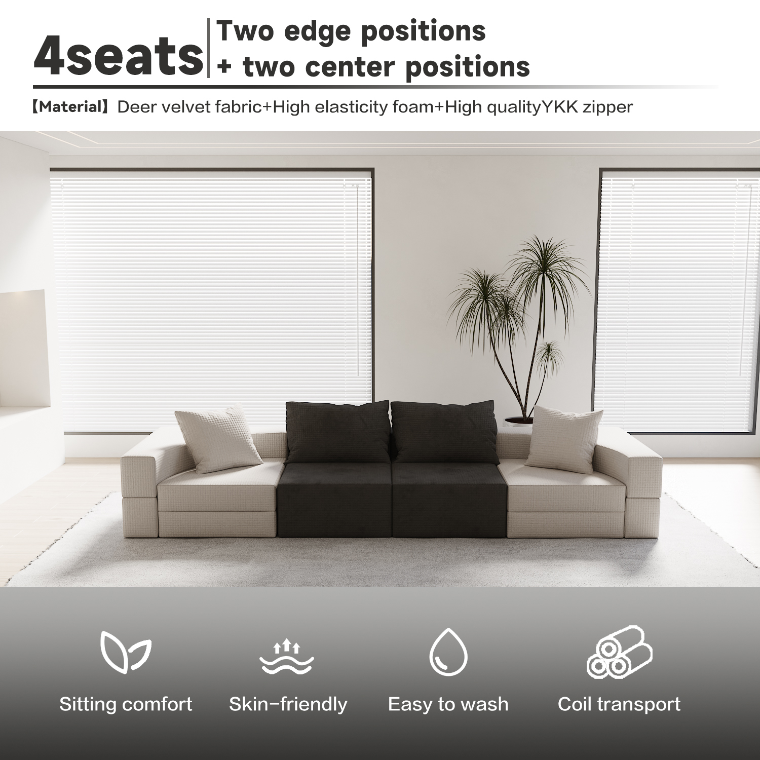 Deux positions de bord + Deux positions centrales