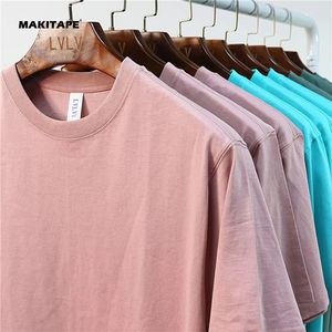 T-shirt en coton 100% tricoté sur mesure pour homme HGT022, de haute qualité, poids lourd 230 g/m², tee-shirt uni surdimensionné, taille plus - Product Image 1