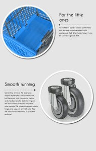 Highbright Blue <b>Plastic</b> Shopping <b>Trolley</b> with Metal Base for Supermarket & Retail Stores - Product Image 5