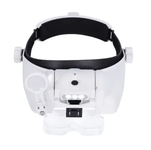 2x Magnifier 6 Lens Magnifying Glass Glasses 1x 1.5x 2x 2.5x 3.5x 8x Head-mounted LED Light Magnifying Glass